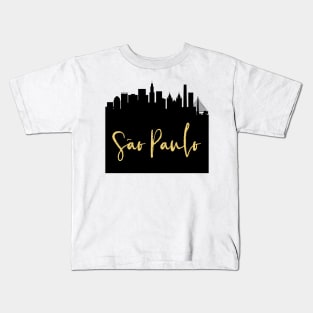 SAO PAULO BRAZIL DESIGNER SILHOUETTE SKYLINE ART Kids T-Shirt